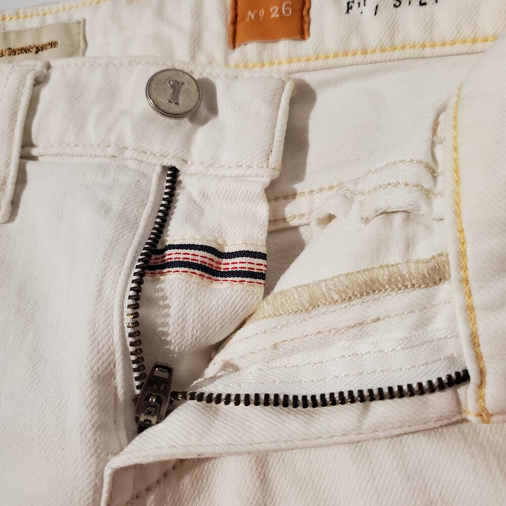 Pilcro and the Letterpress Anthropologie Stet Cuffed White Jean Shorts Womens 26 - Picture 6 of 12